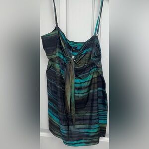 NWT Theory Neiman Women’s Multicolor Silk Tank Top Blouse Crop Medium M